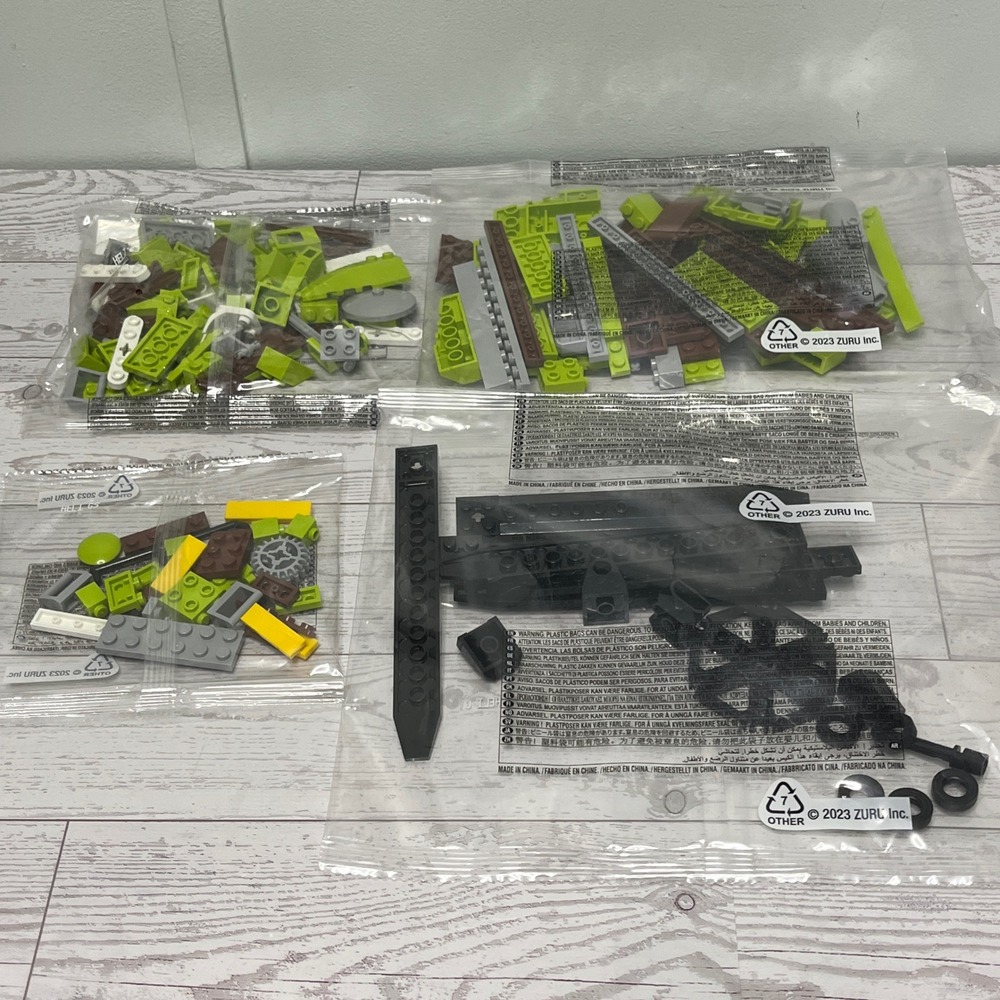 Zuru Max Build More Construction Bricks  Sealed Bags Lime Green Brown Grey Black